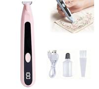 Destripador de costuras eléctrico, herramienta de eliminación de bordado, Destripadores de costuras inalámbricos, borrador de hilo de coser for bordado con materiales Abs(Pink)