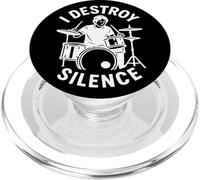 Destroy Silence Drummer T-Shirt Drum Músicos Percusión PopSockets PopGrip para MagSafe