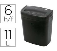 Destructora De Documentos Q-Connect Kf17970 Capacidad De Corte 6 H Destruye Grapas Clips Y Tarjetas Papelera 14L