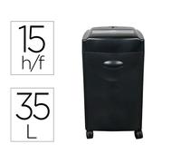 Destructora De Documentos Q-Connect Kf15553 Capacidad De Corte 15 H Destruye Grapas Clips Cd Y Tarjetas 35 Litros