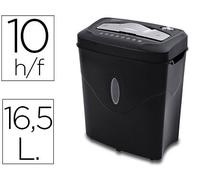 Destructora de documentos q-connect kf17974 capacidad de corte 10 h destruye grapas clips y tarjetas papelera 16,5 - KF17974