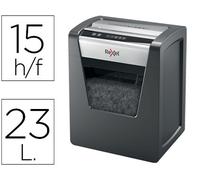 Rexel 2104576EU - Destructora de Papel para Oficina Pequeña Momentum X415, Corte en Confeti, Destruye hasta 15 Hojas a la Vez, Papelera de 23 L, Destrucción de Alta Seguridad P4, Color Negro