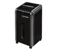 Destructora Fellowes 225i corte en tiras, 20 hojas, 60L, 24cm, tritura grapas, clips, CDs y tarjetas, 4 ruedas, negro