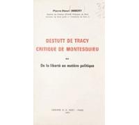 Destutt De Tracy Critique De Montesquieu (ebook)