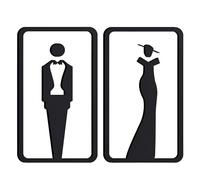 Desuibao Letrero de baño para hombres y mujeres, letrero acrílico grueso para baño, para negocios, letrero autoadhesivo para puerta de baño, moderno, letrero de baño para oficina en casa, 20 x 11 cm,