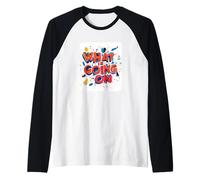 Desvelando el misterio con una declaración de "Qué está pasando" Camiseta Manga Raglan