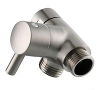 Desviador adaptador en T de 3 vías para fontanería de ducha G1/2, válvula de latón de doble salida, interruptor de mano y cabezal fijo, fácil control, ajuste plateado cepillado negro baño (cepillado)