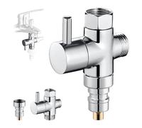 Desviador de brazo de ducha de metal mejorado para cabezal de ducha de mano y cabezal de pulverización fijo, adaptador divisor de agua de 3 vías de latón macizo G1/2 para conexión de válvula de ángulo