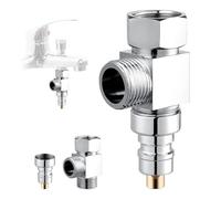 Desviador de brazo de ducha de metal mejorado para cabezal de ducha de mano y cabezal de pulverización fijo, adaptador divisor de agua de 3 vías de latón macizo G1/2 para conexión de válvula de ángulo