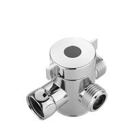 Desviador de ducha de 3 vías G1/2, derivación de cabezal de ducha ajustable, adaptador en T, válvula de grifo de baño, conector desviador, accesorios de baño(Silver)