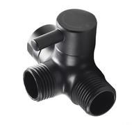 Desviador de ducha de construcción de latón con diseño de adaptador en T de 3 vías y compatibilidad de rosca G1/2 para funcionamiento de cabezal de ducha dual (negro)