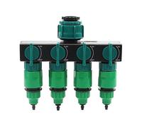 Desviador de grifo de 4 vías con conexión rápida, adaptador para manguera de jardín de 1", 3/4" y 1/2".