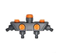 Desviador europeo de válvula de riego de jardín de cuatro salidas, paquete de 1, ABS+PP+acero inoxidable, control de conexión rápida independiente, resistente al óxido para riego al aire libre
