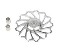 Desviador trasero de polea para bicicleta de carretera 1113T con rodamientos de bolas para un funcionamiento suave (13T plateado)