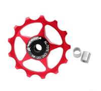 Desviador trasero para bicicleta de carretera 1113T con guía de eje de 4/5/6 mm, rodamientos de acero sellados, aleación de aluminio ligera para un mejor rendimiento de ciclismo (13T rojo)