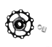 Desviador trasero para bicicleta de carretera 1113T con guía de eje de 4/5/6 mm, rodamientos de acero sellados, aleación de aluminio ligera para un mejor rendimiento de ciclismo (11T negro)