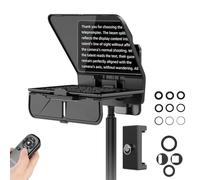 Desview Teleprompter T5 para smartphone, tableta y cámara - Teleprompter portátil para entrevistas de vídeo, transmisión en directo, vlogging y grabación al aire libre - Incluye anillos adaptadores de