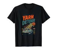 Desvío de Viaje por Carretera para Amantes de los Hilos para Cazadores de Tiendas Locales Camiseta gráfica económica, Hombre, Negro, XL