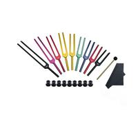 Deswtrer Diapasón de terapia de sonido de 9 piezas con carcasa de aluminio negro