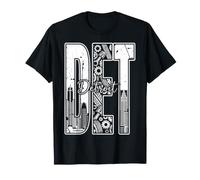 DET Detroit Motor City Engranajes industriales y Horizonte Camiseta