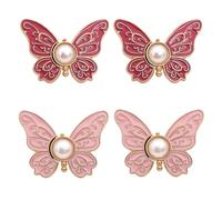 Detachable Butterfly Clips 2-Pack for Clothes, Reusable Butterfly Buckle Clip Waist Adjuster Clips for Pants Jeans Skirts Jackets (Style A*4Pack)