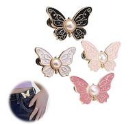 Detachable Butterfly Clips，Adjustable Pant Waist Tightener，Waist Buckle Sets No Sew and No Tools Decorative Waist Buckle (4PCs A)