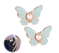 Detachable Butterfly Clips，Adjustable Pant Waist Tightener，Waist Buckle Sets No Sew and No Tools Decorative Waist Buckle (Blue 2PCs)