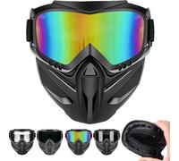 Detachable Full Face Goggle Mask,Detachable Full Face Goggles,Windproof Anti-Fog HD Goggle Mask with Comfortable Sponge Pad,for Welding Riding Cutting and Outdoor Sports (Grey)