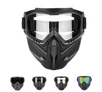 Detachable Full Face Goggle Mask for Grass Cutting Mowing, Full Face Mask for Riding and Outdoor Work, Large Viewing Hood with Adjustable Strap (#C)