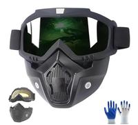 Detachable Full-Face Goggle Mask, Paintball Mask Anti Fog HD Lens Breathable, Tactical Full Face Mask with Adjustable Elastic Straps for Welding & Riding (Welding-Specific)