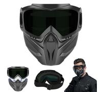 Detachable Full Face Goggle Mask,Windproof Grass Cutting Mask,HD Anti-Fog Grass Cutting Goggles for Welding Riding Paintball (Green)