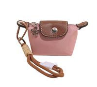 Detachable Nylon Wrist Strap Coin Purse - Mini Dumpling Bag Keychain Wallet, Cute Portable Change Pouch for Cards,Lipstick, and Daily Travel Essentials (A)