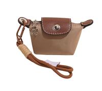 Detachable Nylon Wrist Strap Coin Purse - Mini Dumpling Bag Keychain Wallet, Cute Portable Change Pouch for Cards,Lipstick, and Daily Travel Essentials (L)