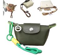 Detachable Nylon Wrist Strap Coin Purse,Mini Nylon Dumpling Bag,Portable Travel Money Bag with Zipper & Keychain (Green 2)