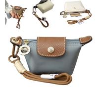 Detachable Nylon Wrist Strap Coin Purse,Mini Nylon Dumpling Bag,Portable Travel Money Bag with Zipper & Keychain (Gray 2)