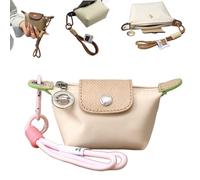 Detachable Nylon Wrist Strap Coin Purse,Mini Nylon Dumpling Bag,Portable Travel Money Bag with Zipper & Keychain (Pink 1)