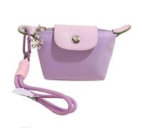 Detachable Nylon Wrist Strap Coin Purse, Mini Nylon Dumpling Bag, Small Bag Keychain Wallet (Purple)