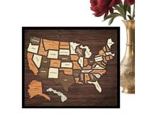 Detachable US Map Puzzle, Travel Learning Toy, Interactive Funny US Geography Puzzle for Kids, Boys Girls Home Bedroom Activity, Living Room Desk Wall Display, School Office Birthday