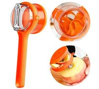 Detachable Vegetable Peeler with Storage Box, Fruit Planing Anti-Slip Portable Peeling Tool for Carrot Potato Cucumber-Orange 1PCS
