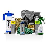 detailmate 2 cubos de lavado set - 2 cubos lavado Grit Guard + 2 Grit - Koch Chemie: NanoMagic Car Shampoo, Gentle Snow Foam, Green Star - Kwazar: Espuma alcalina y botella de spray + accesorios
