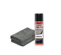 detailmate Bundle Sonax - Eliminador de alquitrán (0,3 L, 2 paños de microfibra detailmate 380 g/m², 40 x 40 cm, elimina las manchas de alquitrán, aceite y otras manchas de pintura y cromo)