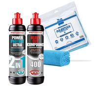 detailmate Car Polish Set - Menzerna Heavy Cut Compound HC-400, 250 ml - Protector de Pintura Ultra Power Protect Ultra 2in1, 250 ml - paño de Pulido de Microfibra de Pelo Extra Largo 450 gsm