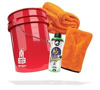 detailmate Juego de lavado para coche Nuke Guys Thick Shampoo 500 ml + guante de microfibra + Liquid Elements paño seco Orange Baby XL + cubo de lavado 5 GAL rojo para un lavado óptimo de mano