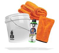 detailmate Juego de lavado para coche Nuke Guys Thick Shampoo 500 ml + guante de microfibra + Liquid Elements paño seco naranja Baby XL + cubo de lavado 3,5 GAL blanco para un lavado óptimo de mano