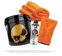 detailmate Juego de lavado para coche Nuke Guys Thick Shampoo 500ml + guante de lavado + Liquid Elements paño seco Orange Baby XL + cubo de lavado Nuke Guys Gold Bucket 3,5 GAL - óptimo lavado a mano