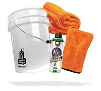 detailmate Juego de lavado para coche Nuke Guys Thick Shampoo 500ml + guante de microfibra + Liquid Elements paño seco Orange Baby XL + cubo de lavado 5 GAL blanco para un lavado óptimo de mano