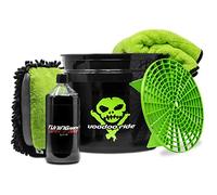 detailmate Juego de lavado para el coche Voodoo Ride US Gallon Bucket 12L + GritGuard, 3 en 1, Liquid Elements, champú para coche tuning Army, paño seco ValetPRO de 50 x 80 cm