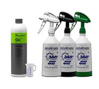 detailmate Juego de limpiador universal Green Star de Koch Chemie de 1 litro + 3 botellas de spray fabricadas por Kwazar Mercury Super Pro + 360 grados, disparador de doble acción