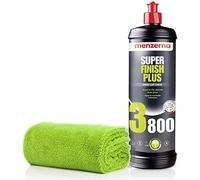 detailmate Juego de pulido de coche - Juego de pulido Menzerna Heavy Cut, Medium Cut, acabado, cera de carnauba/polímero + gamuza de microfibra para pulir barniz (3800 Super Finish Plus - 1 L)