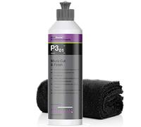 detailmate Koch Chemie - Juego de abrillantadores Koch Chemie Micro Cut & Finish P3.01 Micro abrasivo con cera de cranauba, 250 ml + paño de microfibra detailmate sin borde, 40 x 40 cm, 550 g/m²